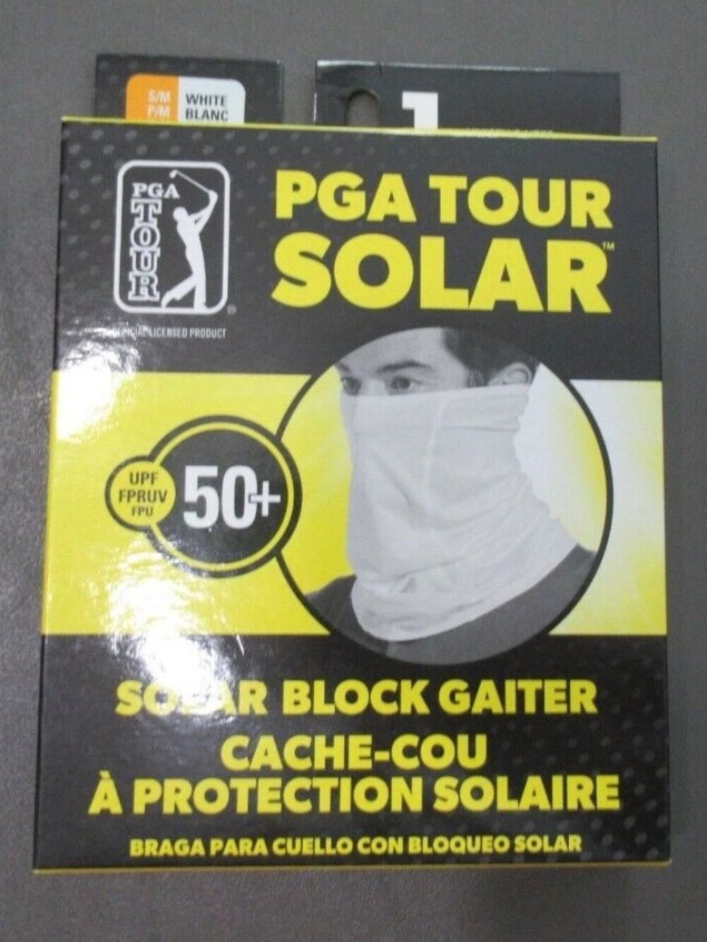 PGA TOUR Unisex UPF 50+ Solar Block Neck Gaiter, White, Small/Medium